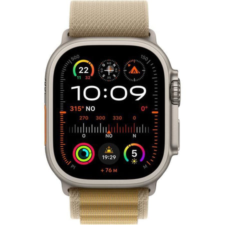 Apple Watch Ultra 2 GPS + Cellular - 49mm - Cassa in titanio naturale - Cinturino Alpine Loop marrone chiaro - Large
