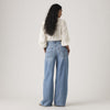 Jeans donna Levi's XL Straight oversize in TENCEL blu gamba larga vita media