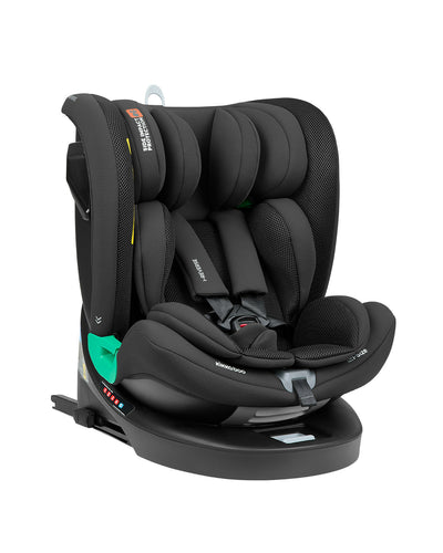 KIKKABOO Seggiolino Auto 40-150 cm i-Reverse i-SIZE Black - Seggiolino Auto con Base Isofix, Da 40 a 150 cm, Omologato ECE R129/03, Girevole A 360° E Reclinabile, Gruppo 0+/1/2/3 Da 0 A 12 Anni, Black, nero