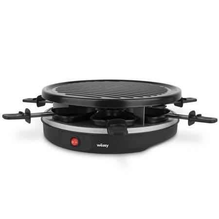 WEASY LUGA60 - Raclette e grill per 4 persone - 900W - Rivestimento antiaderente - 30x30cm - Piatto rimovibile
