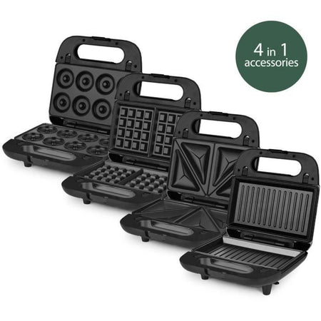 WEASY JOY600 - Macchina per sandwich 4 in 1 - 4 piastre intercambiabili - 750W - Lampada spia - Rivestimento antiaderente