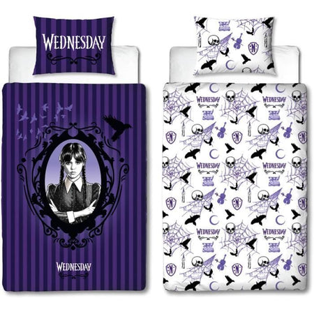 Completo letto reversibile - MERCOLED - Microfibra - 1 copripiumino 140 x 200 cm + 1 federa 63 x 63 cm