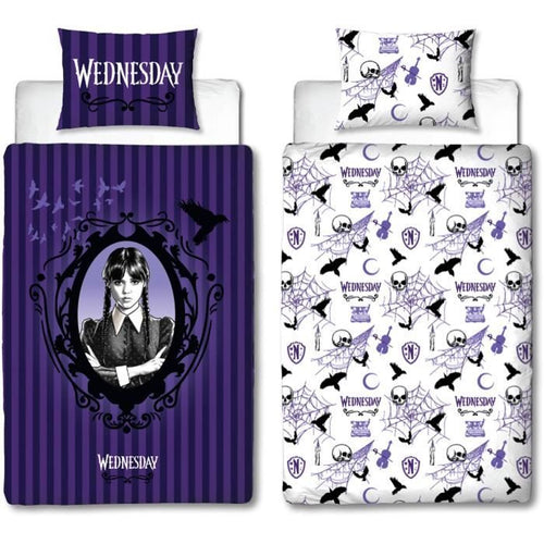 Completo letto reversibile - MERCOLED - Microfibra - 1 copripiumino 140 x 200 cm + 1 federa 63 x 63 cm