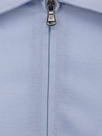 CANALI Polo Canali con zip azzurra da uomo