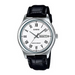 Orologio Casio da polso per uomo, MTP-V006L-7B, quadrante bianco con segna data e giorno, cinturino in pelle nero