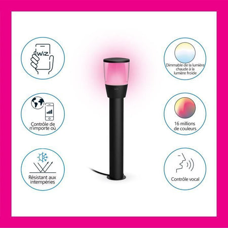 Starter kit terminale connesso da esterno WIZ ELPAS 12V - Girandole - Alluminio - LED integrato - Nero