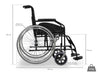 Sedia a rotelle pieghevole in acciaio Wellcore