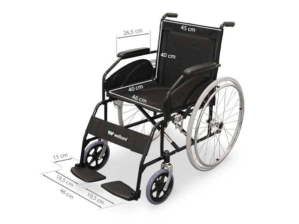 Sedia a rotelle pieghevole in acciaio Wellcore