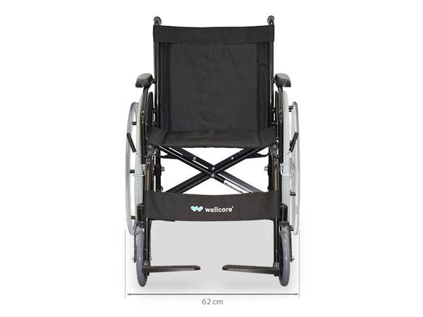 Sedia a rotelle pieghevole in acciaio Wellcore
