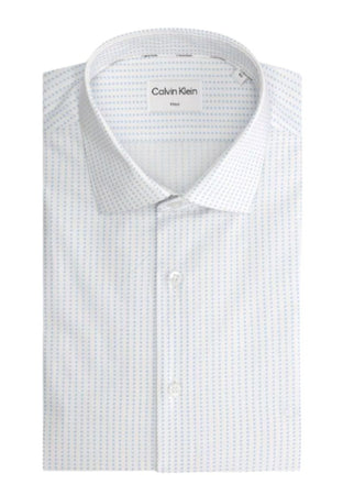 calvin klein CAMICIA THERMO TECH STRIPE FITTED SHIRT da uomo