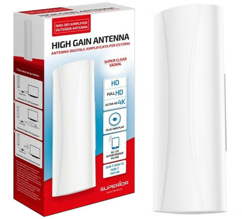 Televisore portatile LED 10,1" Pollici HD XORO PTL 1015 V2 DVB-T2 H.265/HEVC 10 bit con Antenna Digitale Terrestre Amplificata per esterni NAO-001 SUPERIOR