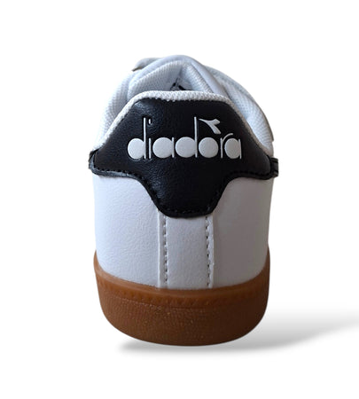Diadora Kyoto – Sneakers Indoor Bambino Bianco Nero | Pelle Sintetica e Velcro | Taglie 28-35