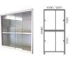 Porta scorrevole in vetro con telaio verniciato per fronte scaffalatura cm. 100x244h