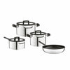 Set pentole Berghoff Uqonic Downdraft 7 pezzi con coperchi rotanti, acciaio inox, antiaderente CeraGreen, adatto a tutti i piani inclusi downdraft