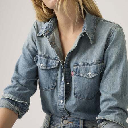 Levi's Camicia Donna Iconic Western in Denim Blu Bite Back Regular Fit