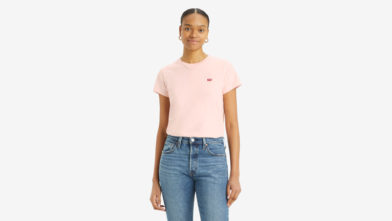 T-shirt donna Levi's Perfect Tee rosa in cotone girocollo vestibilità standard