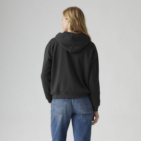 Levi's Felpa Donna con Cappuccio Logo Anthracite Night Nero Regular Fit