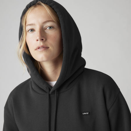 Levi's Felpa Donna con Cappuccio Logo Anthracite Night Nero Regular Fit