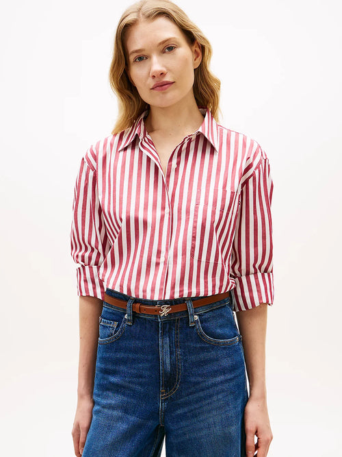 Camicia donna oversize Tommy Hilfiger a righe in cotone – Classic fit WW0WW456120AA