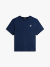 Tommy Hilfiger T-shirt donna in cotone stretch blu con logo ricamato regular fit