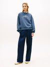 Felpa donna Tommy Hilfiger relaxed fit in cotone con stemma ricamato – WW0WW48733C1G