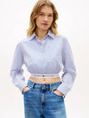 Camicia donna corta Tommy Hilfiger in cotone con elastico logo – Regular fit WW0WW489030Y9