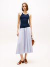 Gonna donna midi Tommy Hilfiger in cotone con elastico logo – Mod. WW0WW489360Y9