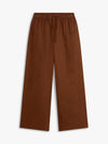 Pantalone donna Tommy Hilfiger in lino relaxed fit ampio marrone WW0WW48970GV0