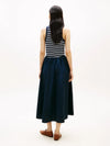 Tommy Hilfiger abito lungo donna in cotone smanicato con bottoni dorati
