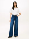 Tommy Hilfiger T-shirt donna in cotone con scollo a barca relaxed fit bianca