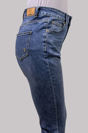 White Wise jeans donna mod Marzia Bootcut sfrangiato