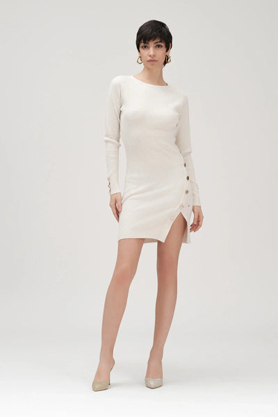 Abito in maglia bottoni oro