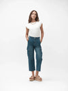 T-Shirt Smanicata Con Bottoni Oro