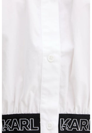 KARL LAGERFELD CAMICIA KLJ CROPPED WOVEN SHIRT da donna