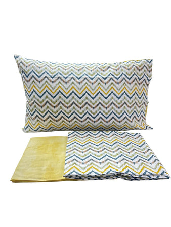 Completo Lenzuola Casa Giulia Chevron Matrimoniale Percalle di Cotone