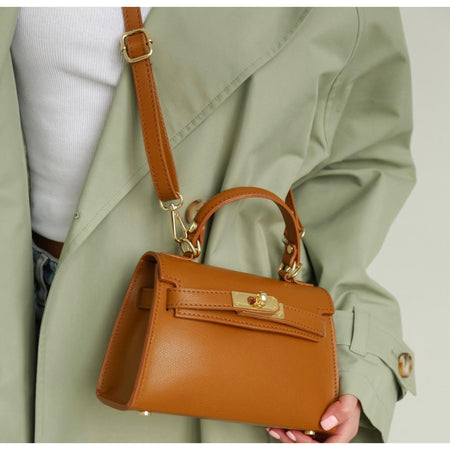 Modarno Borsetta donna "Kelly" in vera pelle Saffiano  21x8x14 cm