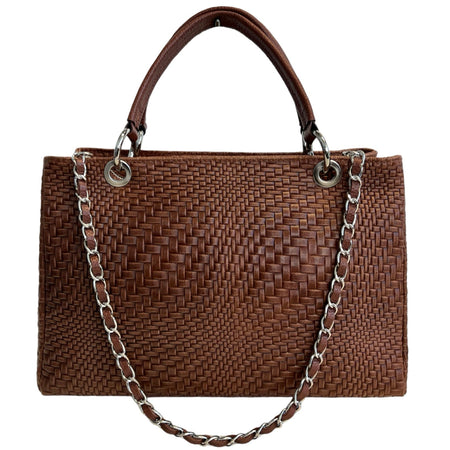 Modarno Borsa a mano da donna in vera pelle con tracolla 35x15x22 cm