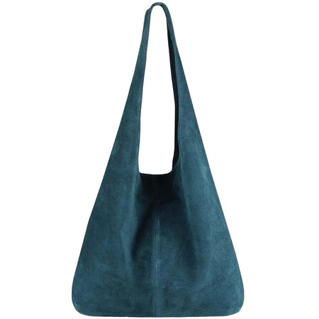Modarno Borsa a tracolla da donna in pelle scamosciata pochette, borsa a tracolla, shopper, da donna, in vera pelle