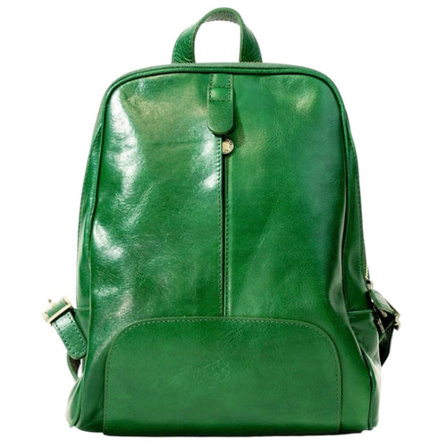 Modarno Zaino in cuoio medio con zipper 30x8x21 cm