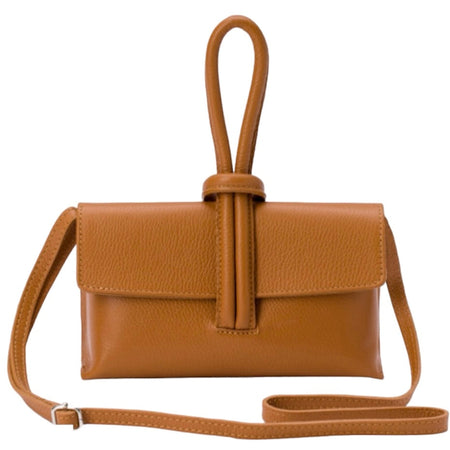 Modarno Borsetta Pochetta Gancio ad Anello in vera pelle 24x7x13 cm