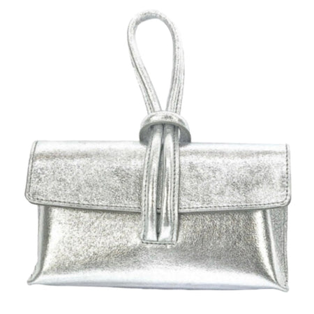 Modarno Borsetta Pochetta Gancio ad Anello in vera pelle 24x7x13 cm