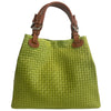 Modarno Borsa a Mano Stampa Intrecciata da Donna con Tracolla in vera pelle made in Italy - 33x17x29 Cm