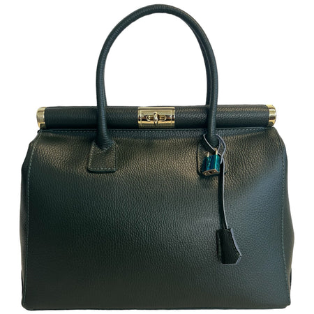 Modarno Handbag Borsa Donna a Mano Pelle con Tracolla Bauletto 35x28x16 cm