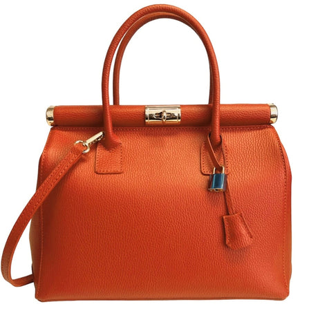 Modarno Handbag Borsa Donna a Mano Pelle con Tracolla Bauletto 35x28x16 cm