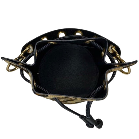 Modarno Borsetta a secchiello con dettagli circolari Cavallino 17x16x20cm