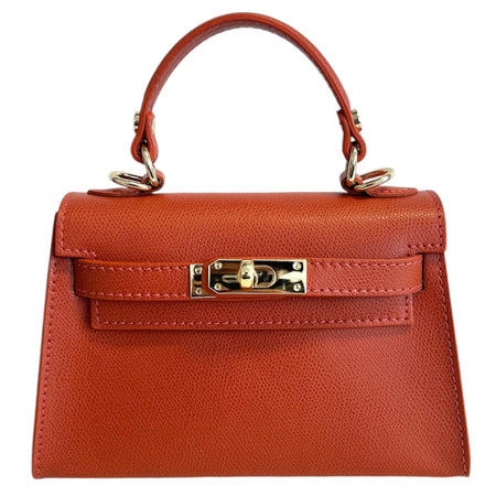 Modarno Borsetta donna "Kelly" in vera pelle Saffiano  21x8x14 cm