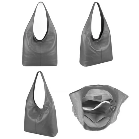 Modarno Borsa Hobo a spalla in Vera Pelle Dollaro Made In Italy 38x16x28 cm