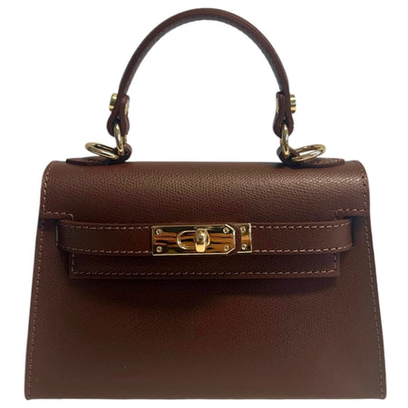 Modarno Borsetta donna "Kelly" in vera pelle Saffiano  21x8x14 cm