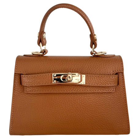Modarno Borsetta donna "Kelly" in vera pelle Dollaro  21x8x14 cm