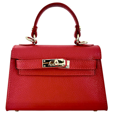 Modarno Borsetta donna "Kelly" in vera pelle Dollaro  21x8x14 cm